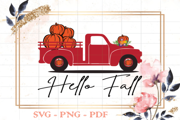 Hello Fall Red Pumpkins Pickup Truck SVG Review