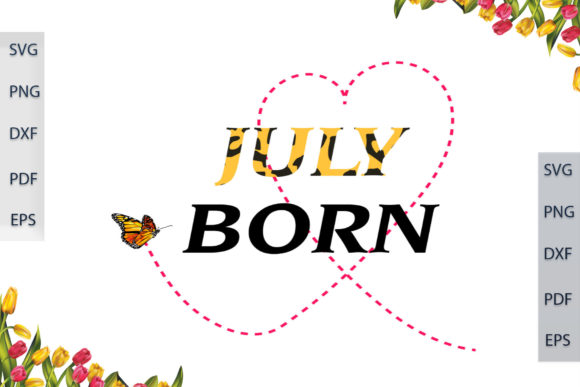 July Born in Leopard Font Gift Ideas