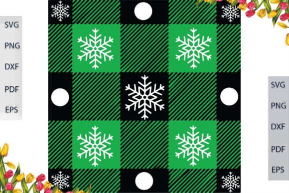 Snowflake Green Buffalo Pattern SVG File Review
